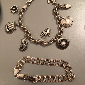 2 sterling silver bracelets theme is nautical